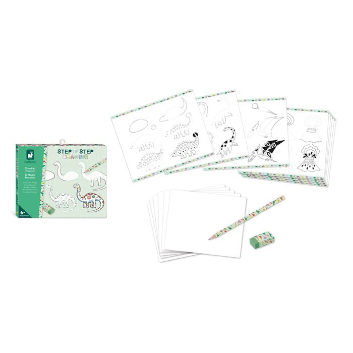 Caja Dibujo Creativo - 20 modelos Dinosaurios