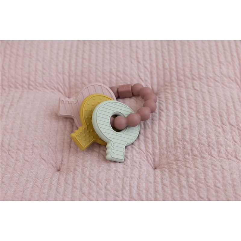 Mordedor Llavero Silicona Rosa