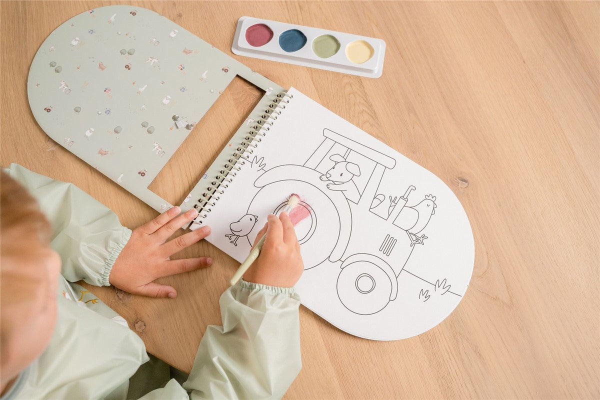 Libro Acuarelas Colorear Pequeña Granja