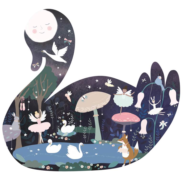 Puzzle con forma Cisne Enchanted ( 40 Piezas)