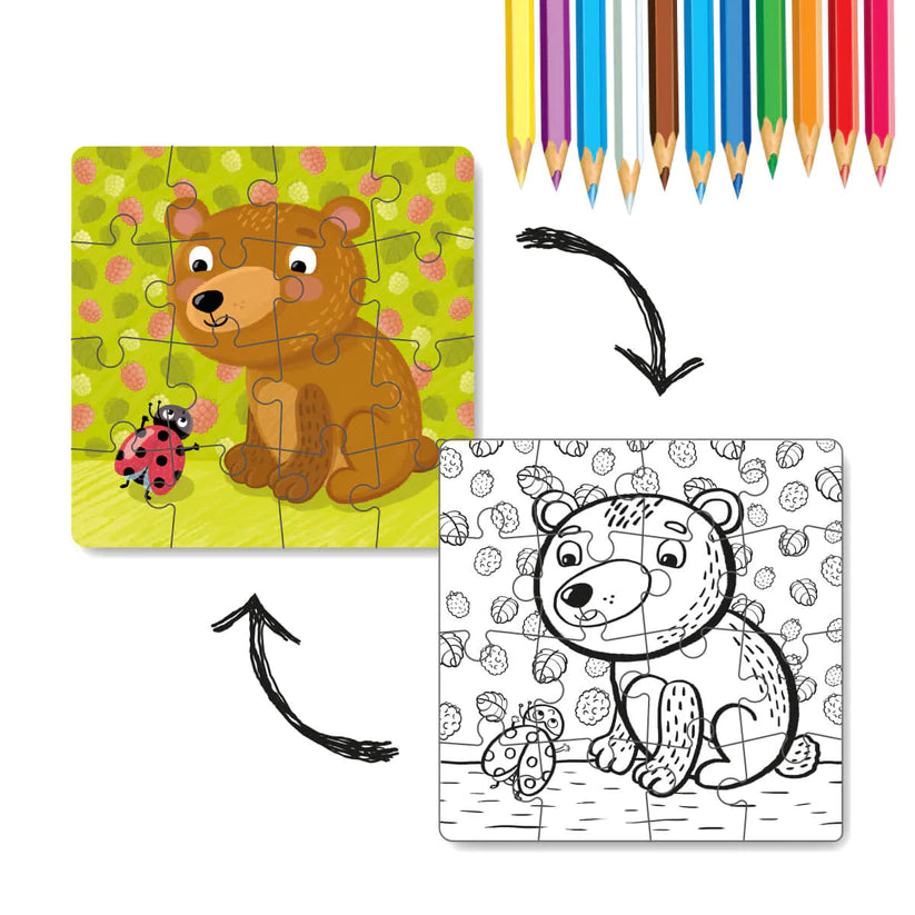 Puzzle para colorear 2 en 1 Osito