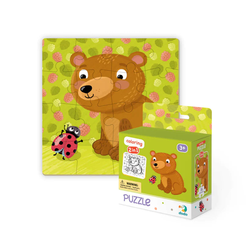 Puzzle para colorear 2 en 1 Osito