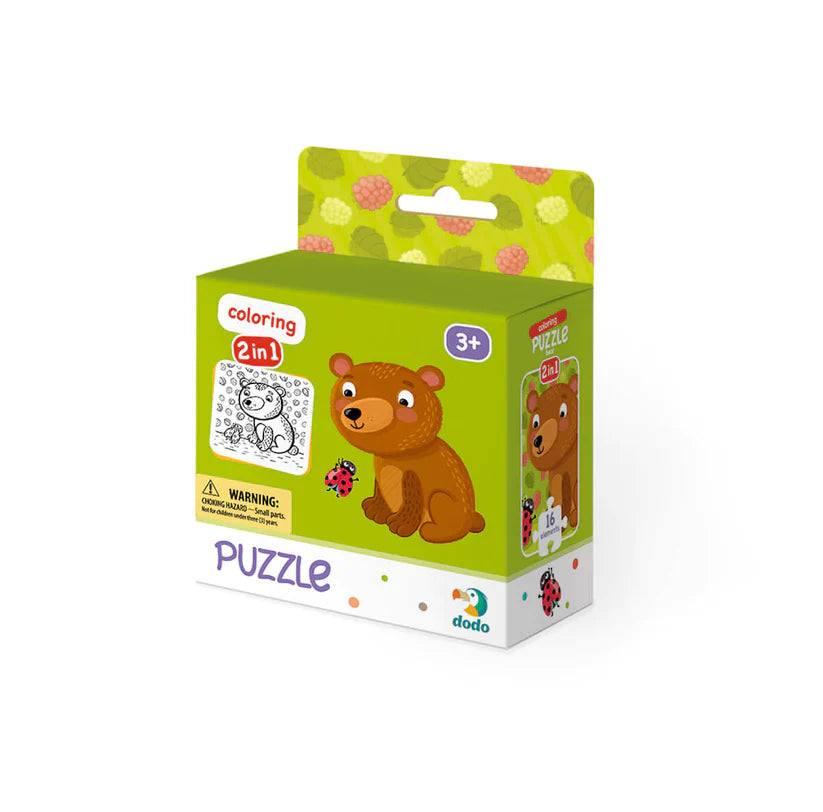 Puzzle para colorear 2 en 1 Osito