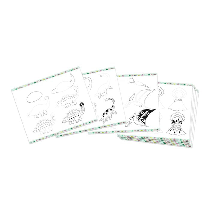 Caja Dibujo Creativo - 20 modelos Dinosaurios