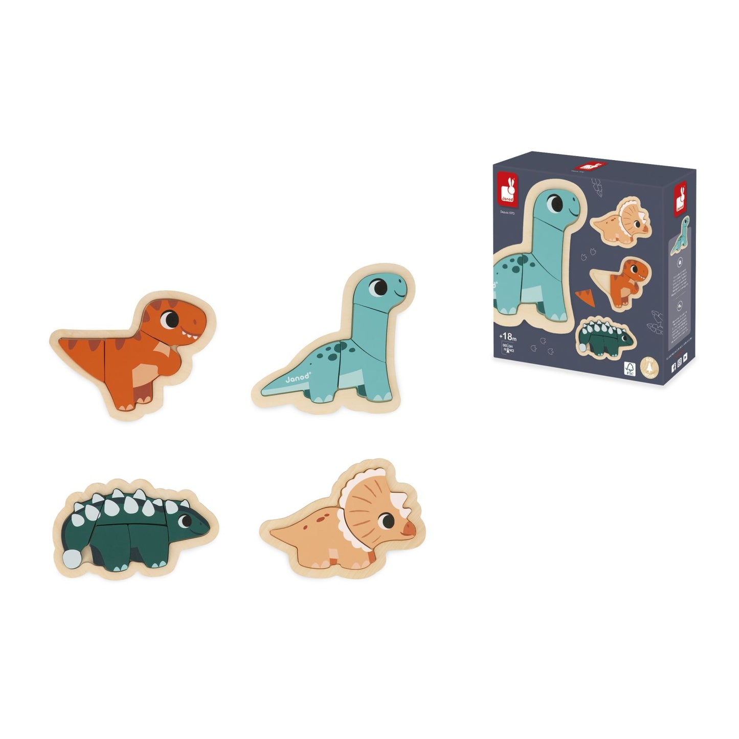 4 Puzles  Evolutivos Dino