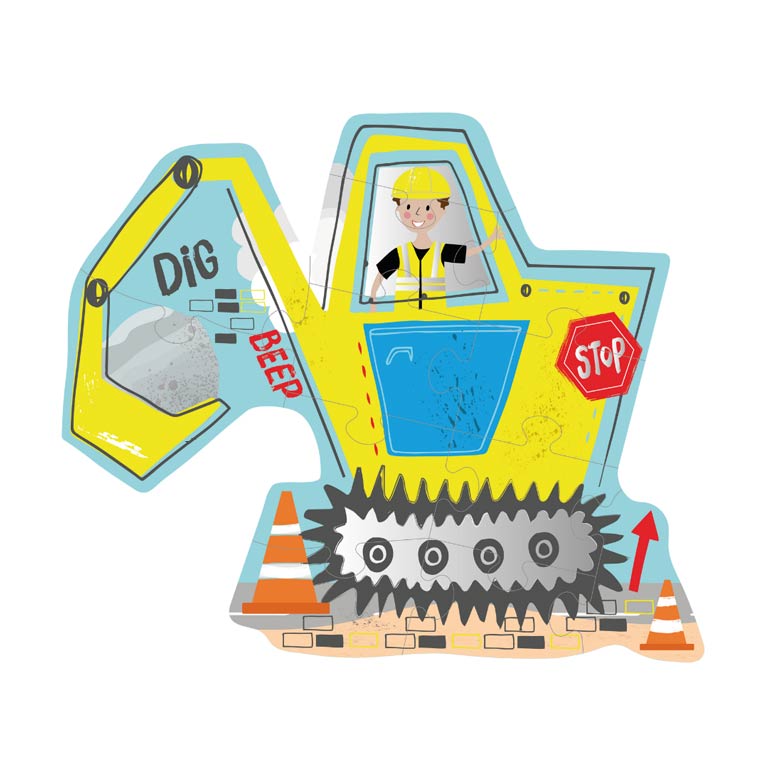 Puzzle con forma Excavadora (12 piezas)